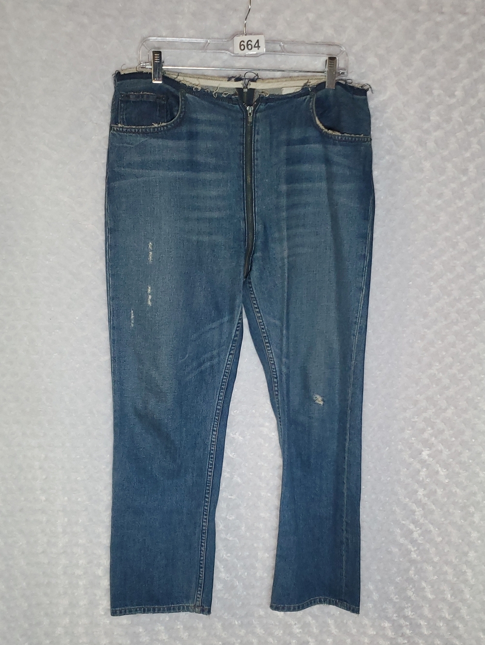 Reformation Medium Blue Straight-Leg Zip Jeans